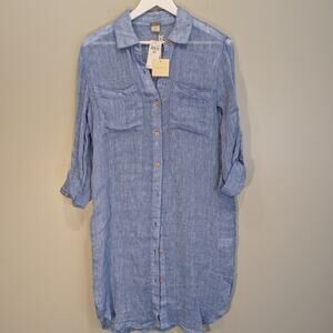 Magaschoni Linen Dress Shirt Style Beach Travel Lounge Pool - Size XS